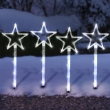 4 Pack 60 Christmas Outdoor Patio String Garden Stake Lights Stars 60cm