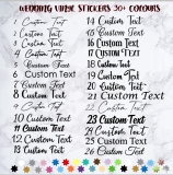 1,5,10 Personalised Vinyl Name or Word  Stickers Custom Decals WEDDING FONTS