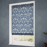 William Morris Roman Blind Strawberry Thief Blinds2Go Pattern Blinds 2 Go Navy