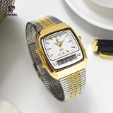 LIEBIG Luxury Dual Display Quartz Watch for Men Women Waterproof Sport Wristwatc
