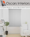 Complete Ready To Go Blackout Vertical Blind Wand Controlled Operation 3.5″ 89mm