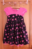 Sugar Pink – Lovely black, pink and sequinned heart dress size 6-7 years