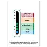 Energy Saving White Eco Room Thermometer Laminated card wipe clean surface- Baby