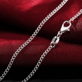 Genuine 925 Sterling Silver Curb Chain Necklace Lobster Clasp 16″-30″ Gifts
