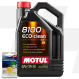 Motul 8100 Eco-Clean 0W-30 Full Synthetic Car Engine Oil 5 Litre + 5L SCREENWASH
