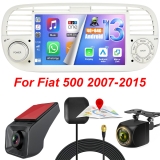 HD DVR+7″ Android 13 Car Stereo Radio SWC GPS Navi BT+CAM For Fiat 500 2007~2015