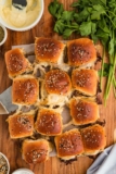 Cheesy Roast Beef Sliders with Horseradish Sauce