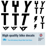 YT road / MTB bike decals labels with free bike protection (26 pack) -20 colours