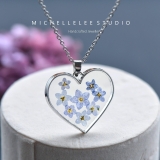 Forget Me Not Pendant Necklace,Daisy Flower Necklace, Gift for Her