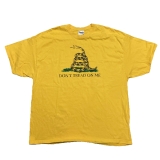 InfoWars Alex Jones Don’t Tread On Me Gadsden Flag Yellow Shirt Men’s 3XL