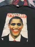 Vintage Y2K Barack Obama Alex Jones Tyrant Infowars Shirt Mens L Political Funny