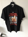 Info Wars Vaccine Passport Scan This Black T-Shirt Mens Large