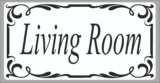 Adhesive Living Room Door Sign Vinyl Sticker Decal Alzheimer’s / dementia aid
