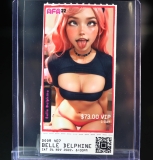 Belle Delphine art print on ticket mini card poster AFA 22 Anime
