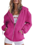 Womens Zip  Hoodies Oversized Sweatshirts Fall School Fashion Outfits9255