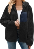 Tuopuda Womens Zip up Hoodies Ladies Teddy Fleece Sweatshirt Hooded Warm Casual