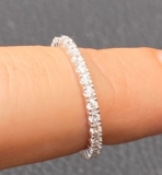 14k Solid White Gold Lab Created Diamond Eternity Stackable Ring Wedding Band