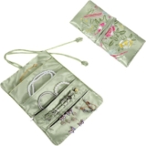 Embroidery Travel Jewelry Bag Roll Jewelry Travel Bag Organizer Roll Foldable UK