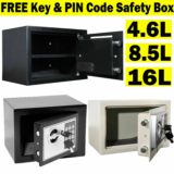 Strong Steel Key Lock Box Password Security Money Cash Jewelry Safe Office Home