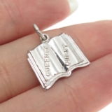 925 Sterling Silver Vintage “Queenly Quest” Book Charm Pendant