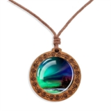 Boho Chic Aurora Vintage Wooden Pendant Necklace Men’s Women’s Jewellery