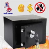 4.6L Iron Steel Safe Box Money Cash Jewelry Home Safety Secure Locker With Keys