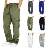 Mens Joggers Pants Straight Tracksuit Bottoms Jogging Loose Trouser Sweatpants