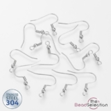 20 Stainless Steel 304 Earring wires Hooks Ear Wire 20mm Jewellery Making STA21