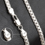 925 Sterling Silver Filled 5MM Flat Snake Chain Necklace for Woman Man Jewellery