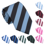 Men’s Classic Stripe Wedding Classic Tie + Optional Matching Pocket Squares
