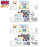 Floating Shelves Wood Set 4 Wall Mounted Shelf Display Book Shelf For Kids Home