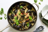 Yellow Curry Mussels with Gluten-free Linguine Recipe