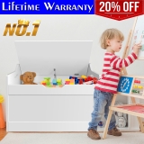 Dayplus Toy Box Kids Toy Storage Organizer Chest Flip-top Lid Bookcase Display