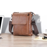 Retro Men Genuine Leather Messenger Shoulder Bag Cross Body Travel Business Bag