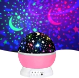 Starry Night Light Projector – Colorful Star Sky & Moon Lamp for Kids Bedroom