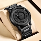 2024 Men’s Watch Quartz Stainless Steel 3ATM Waterproof Creative Wristwatch Gift