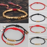 Tibetan Buddhist Handmade Copper Beads Bracelet Lucky Red Rope Women Men Jewelry