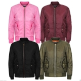 KIDS JACKET GIRLS BOYS BOMBER PADDED ZIP UP BIKER WINTER MA1 COAT 2-13 YEARS NEW
