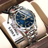 Men’s Quartz Watches Luminous Date Stainless Steel Wristwatches 3 ATM Waterproof