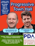 Watch PDA’s Progressive Town Hall from Sunday September 27, 2026 with guests Sam Forstag For Congress (MT-1) and Chuck Borges For MD Senate (D-29)