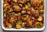 Sheet Pan Honey Chipotle Chicken With Veggies | Olive & Mango