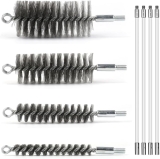 Flexible Rod Wire Brush Set(50 in), Stainless Steel Bristle Pipe Cleaner for Auto Parts, Bottles, Tubes