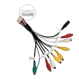 Epronic 20 Pin Android Car Stereo RCA Adapter Audio Video AUX Cable Harness with Subwoofer Video In-Out Port Harness Adapter for Car Stereo Support External Microphone