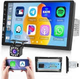 9 Inch Car Stereo Radio with Apple Carplay Android Auto Single Din Touch Screen Radio Multimedia MP5 Player Support FM/AM Bluetooth EQ Rear View Camera Steering Wheel Control 7 Button Lights