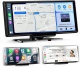 10.26″ Carplay Screen for Car, Car Tablet Pro Max 2025 Car Play Screen with 4K Front and 1080P Rear Camera, Wireless CarPlay Android Auto Mirror Link AUX FM Bluetooth 64G SD Loop Recording