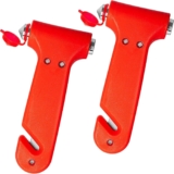 2 Pack Car Emergency Escape Tool Kit – Double-Ended Window Breaker & Seat Belt Cutter with High-Visibility Reflective Handle, Automotive Safety Hammer for Instant Glass Shattering & Emergency Egress