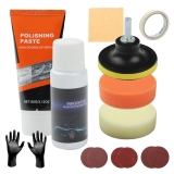 16 Pieses Car Headlight Restoration Kit, Car Headlight Scratch Repair Tool, Car Light Polishing Paste Car Care Repair Kit Cleaner with Rubber Gloves Air Grinder Sandpaper, Headlight Repair Polish