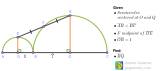 A Semicircle Challenge for Mental Clarity Involving Radii, Perpendiculars, Midpoint
