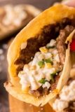 Easy Smash Tacos Recipe with Creamy Mexican Street Corn Topping