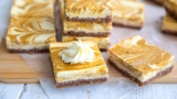 Keto Pumpkin Swirl Cheesecake Bars